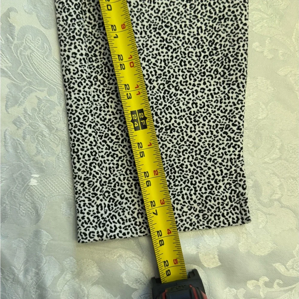 Michael‎ Kors L Super Skinny Ankle Pull On Stretch Pant Black White Animal New